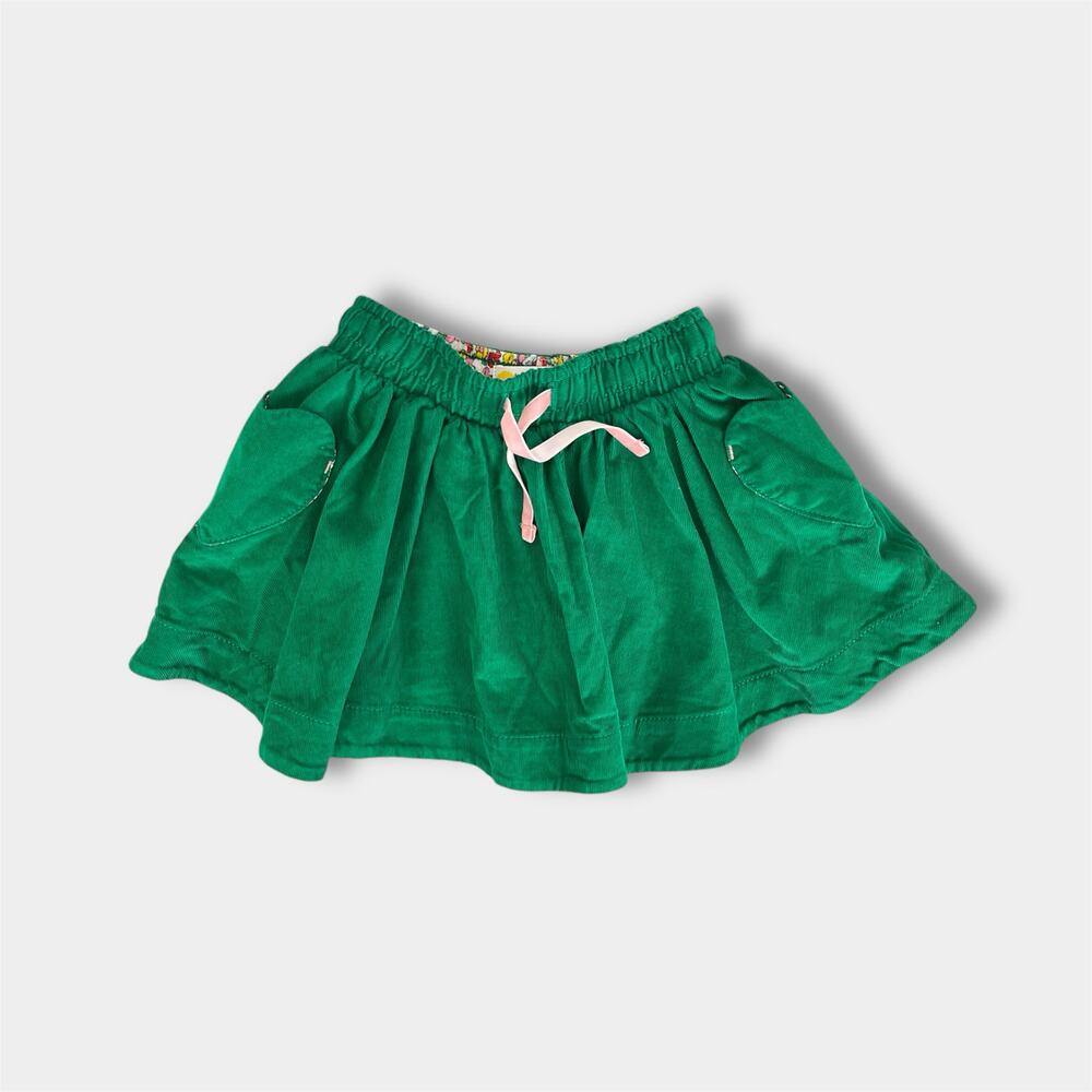 Mini Boden Woven Twirly Skirt Green Corduroy 2-3 NWOT